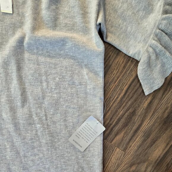 MAX STUDIO Soft Gray Blended Knit Dress w/ Ruffle Sleeves NWT/SIZE S - Picture 5 of 9